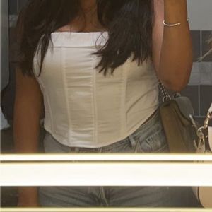 Kendall & Kylie Fold over strapless corset top